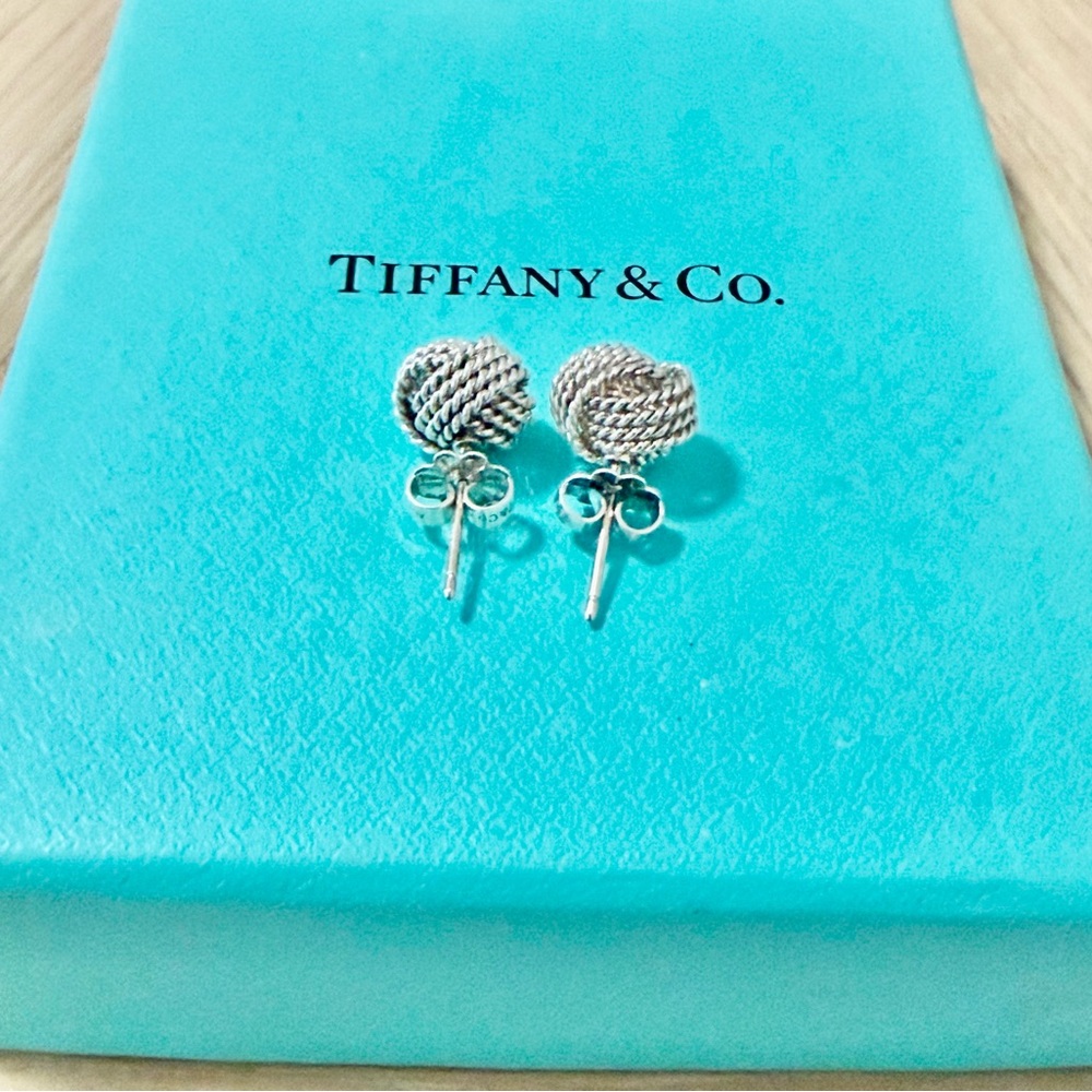 Tiffany & Co. 925 Vintage Silver Twist Stud Earrings